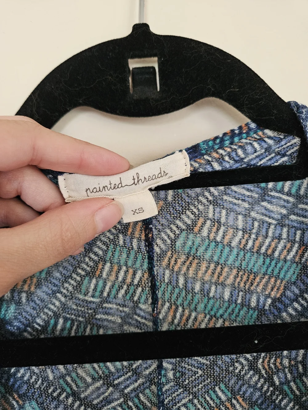 painted threads Blue Patterned Open Front Cardigan - Picture 2 of 3